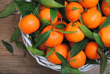 فواكه برتقالية ، يوسفي ، برتقال ، فاكهة ، أوراق ، حمضيات، خلفية HD HD wallpaper