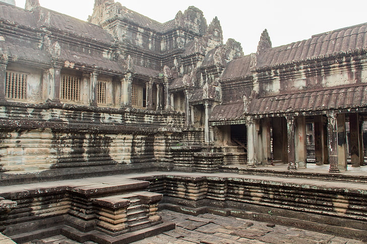 كمبوديا ، أنغكور ، أنغكور وات ، أنقاض ، العمارة الآسيوية، خلفية HD