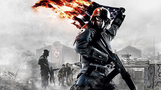 Sfondo digitale di Battlefield 1, guerra, USA, bandiera, militare, Homefront: The Revolution, Homefront, Sfondo HD HD wallpaper