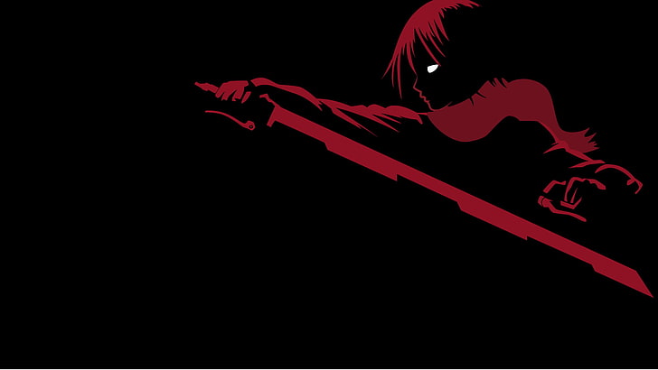 Samurai X Illustration, Minimalismus, Anime Mädchen, Anime, Mikasa Ackerman, Shingeki no Kyojin, HD-Hintergrundbild