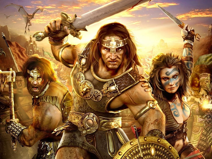 Barbarian Conan Age of Conan Video Games Age of Conan HD Art, fantasy, Games, conan, Barbarian, Tapety HD