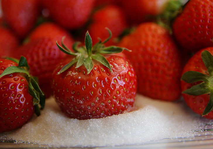 bunch of strawberry, strawberries, berries, sweet, sugar, HD wallpaper