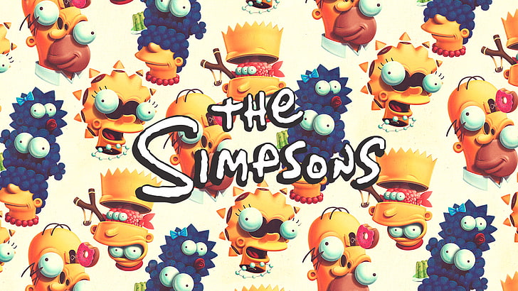 Juan Carlos Paz -BAKEA-, The Simpsons, fan art, Marge Simpson, Homer Simpson, Lisa Simpson, Maggie Simpson, Bart Simpson, HD wallpaper