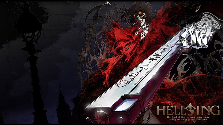 HellSing дигитален тапет, Hellsing, Alucard, пистолет, вампири, HD тапет