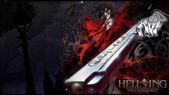 Fondo de pantalla digital HellSing, Hellsing, Alucard, pistola, vampiros, Fondo de pantalla HD HD wallpaper