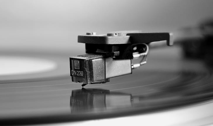 Musik, Vinyl, Monochrom, HD-Hintergrundbild
