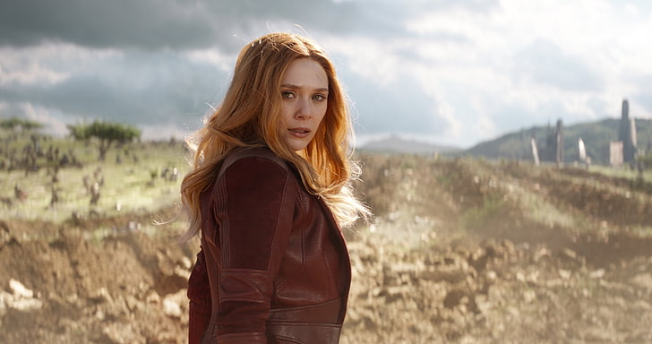 Película, Avengers: Infinity War, Elizabeth Olsen, Scarlet Witch, Fondo de pantalla HD