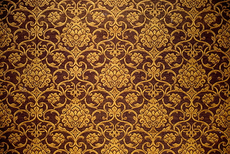 фон, узор, ткань, золотой, орнамент, винтаж, араб, HD обои HD wallpaper