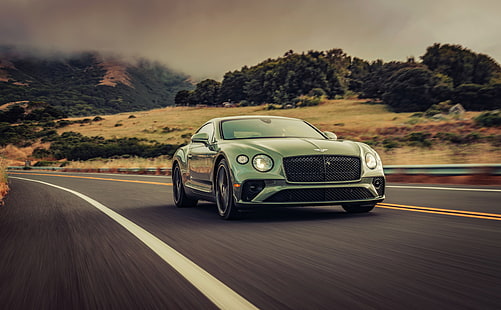 Bentley, Bentley Continental GT V8, Bentley Continental, Cabriolet, bil, Grand Tourer, grön bil, fordon, HD tapet HD wallpaper