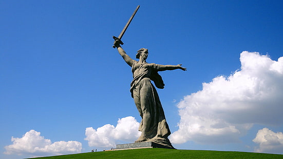 woman with sword sculpture, War, Great, Russia, cypma4, Mother, Homeland, The Volgograd, HD wallpaper HD wallpaper