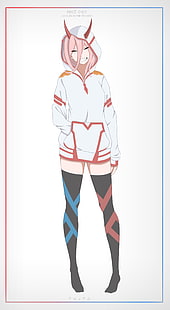 personaje de anime de mujer de cabello rosado, Darling in the FranXX, chicas anime, Zero Two (Darling in the FranXX), Fondo de pantalla HD HD wallpaper