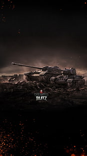 World of Tanks Blitz 2014, siyah muharebe tankı posteri, Oyunlar, Tankların Dünyası, HD masaüstü duvar kağıdı HD wallpaper