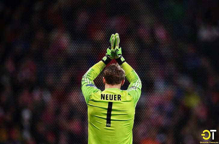 Manuel Neuer, piłka nożna, mężczyźni, ręce do góry, Tapety HD