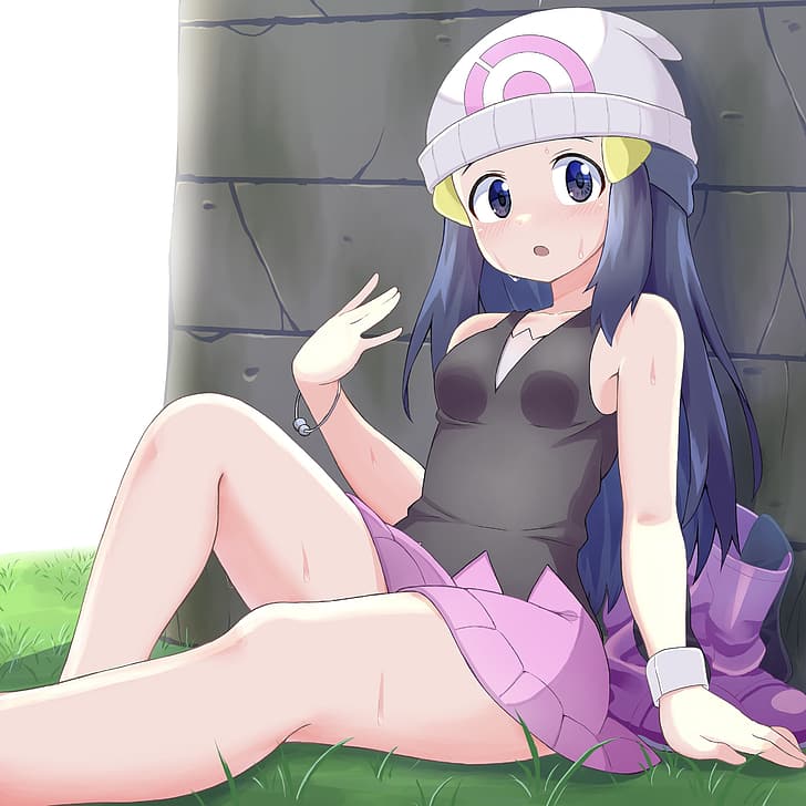Anime, Anime Girls, Pokémon, Dawn (Pokémon), langes Haar, blaues Haar, Solo, Kunstwerk, digitale Kunst, Fankunst, HD-Hintergrundbild