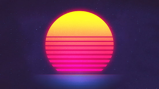 Retrowave, Sunset, Synthwave, Tapety HD HD wallpaper