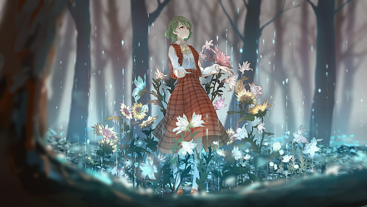 Anime, Touhou, Yuuka Kazami, HD wallpaper