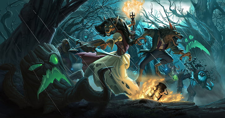 Hearthstone, a floresta de bruxas, Hearthstone: Heroes of Warcraft, HD papel de parede