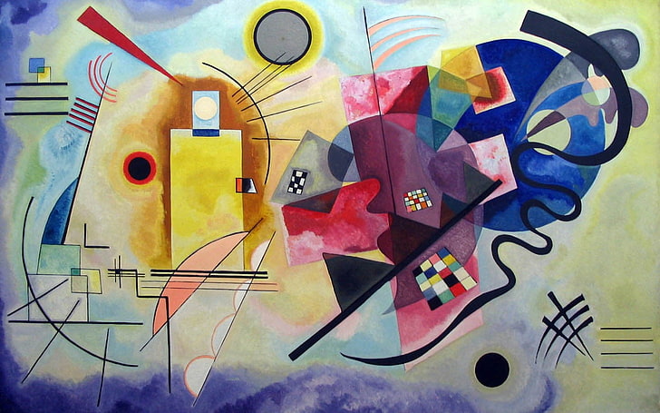 pintura abstracta multicolor, Wassily Kandinsky, pintura, arte clásico, Fondo de pantalla HD