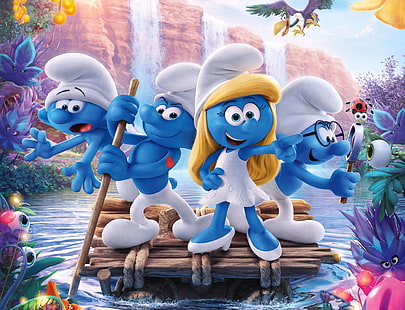 smurfs the lost village, smurfs, 2017 movies, movies, animated movies, hd, HD wallpaper HD wallpaper