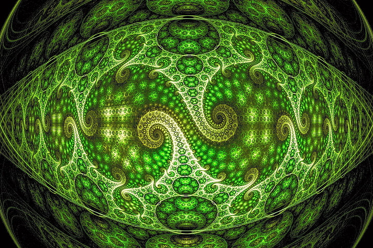 Оптическая иллюзия, Zoom, Фон, Зеленый, Узоры, HD обои