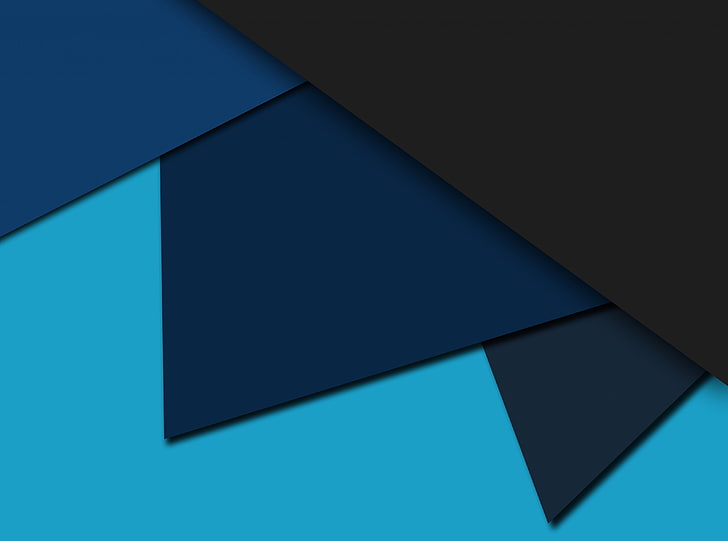 Material Design, blue and black pattern, Computers, Android, design, HD wallpaper