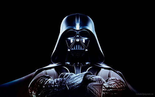 Tapeta z grafiką cyfrową Darth Vader, Gwiezdne Wojny, Darth Vader, czarne tło, Tapety HD HD wallpaper