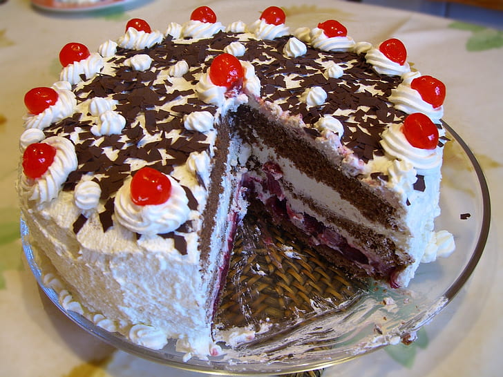 Black Forest cake Schwarzwaelder Kirschtorte Nature Inne sztuka HD, jedzenie, ciasto, czarny las, mmh, ciasto, Tapety HD