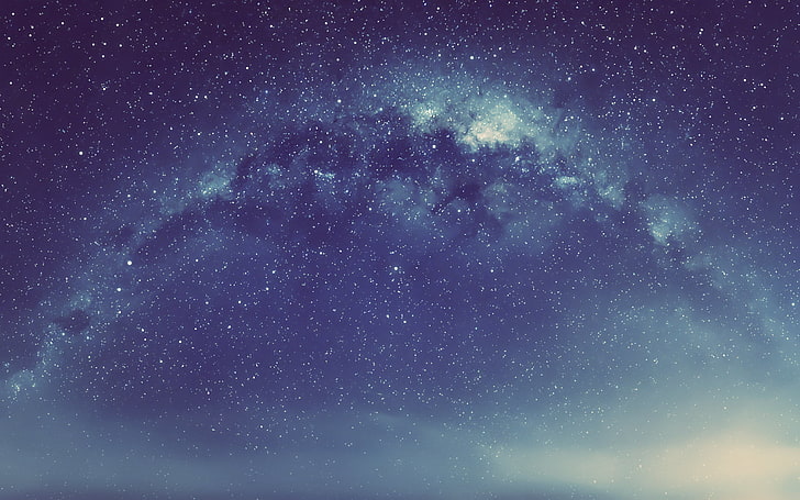Млечный путь, туманность, звёзды, небо, космос, HD обои