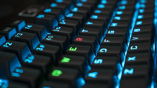 черная компьютерная клавиатура, RGB, механическая клавиатура, клавиатуры, qwerty, компьютерные игры, PC Master Race, компьютер Cyberpower, League of Legends, HD обои HD wallpaper