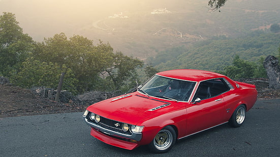 1972 Toyota Celica, red coupe, cars, 1920x1080, toyota, toyota celica, HD wallpaper HD wallpaper