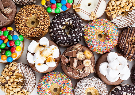 candy, chocolate, doughnut, sweets, HD wallpaper HD wallpaper