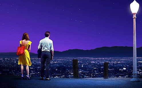Филм, La La Land, Ема Стоун, Райън Гослинг, HD тапет HD wallpaper