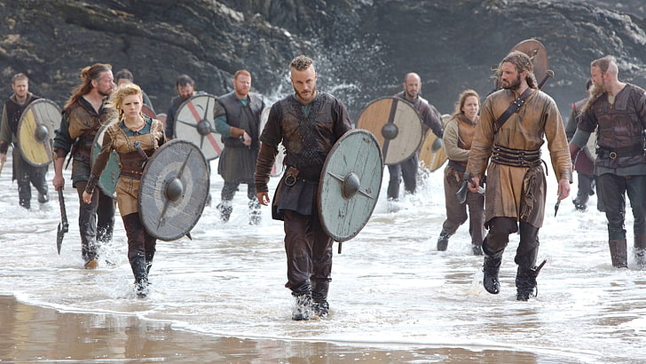 túnica marrón para hombres, vikingos (serie de televisión), Ragnar Lodbrok, Fondo de pantalla HD