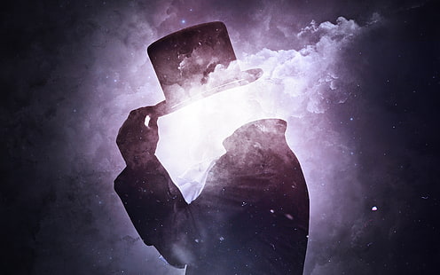 niewidzialny człowiek, przestrzeń, kapelusz, Fantazja, Tapety HD HD wallpaper