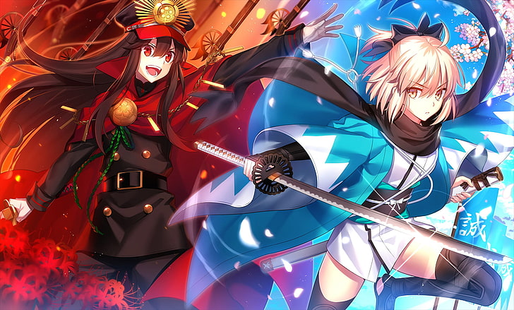سلسلة Fate ، Fate / Grand Order ، Nobunaga Oda ، Sabre (Fate Series) ، Sakura Sabre، خلفية HD