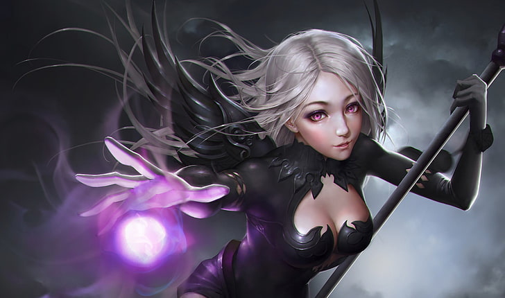 personaggio femminile gioco illustrazione, fantasy art, magia, kongjian bo, Sfondo HD