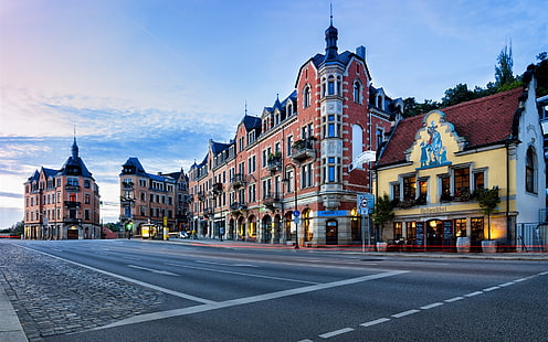 เดรสเดน, เยอรมัน, เมือง, ตอนเช้า, ถนน, ร้านอาหาร, ร้านกาแฟ, เดรสเดน, เยอรมนี, เมือง, ตอนเช้า, ถนน, ร้านอาหาร, กาแฟ, ร้านค้า, วอลล์เปเปอร์ HD HD wallpaper