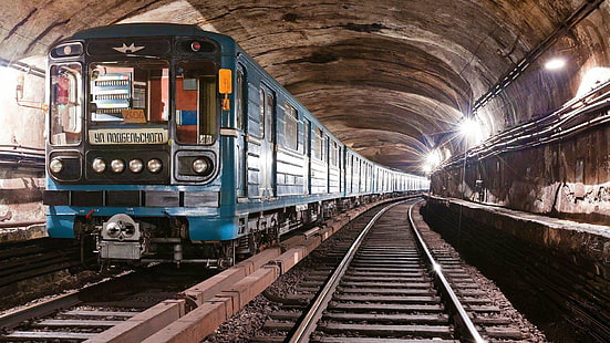 Moskauer U-Bahn HD, Lichter, Moskau, Schiene, Russland, U-Bahn, Untergrundbahn, HD-Hintergrundbild HD wallpaper