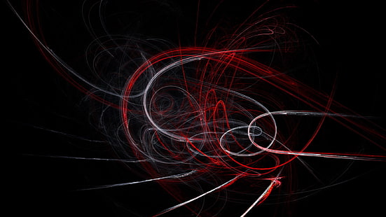 weiße, rote und schwarze abstrakte digitale Tapete, Zusammenfassung, Formen, Dunkelheit, Linien, digitale Kunst, HD-Hintergrundbild HD wallpaper