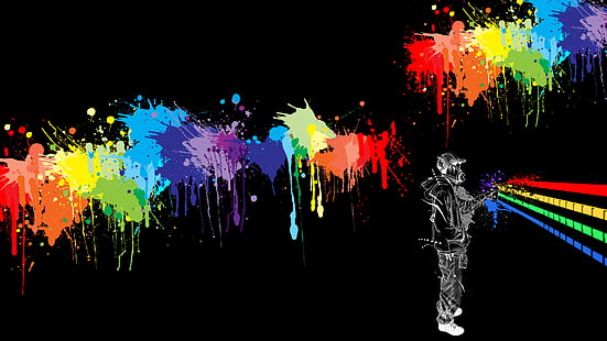 1920x1080 px black background Colorful digital art Graffiti Sports Wrestling HD Art , digital art, colorful, Graffiti, black background, 1920x1080 px, HD wallpaper HD wallpaper
