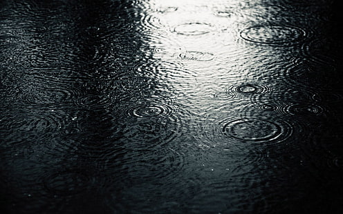 مطر ، ماء ، قاتمة ، تموجات، خلفية HD HD wallpaper