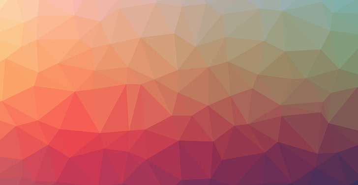 треугольник, абстрактный, градиент, мягкий градиент, Linux, синий, фиолетовый, красный, оранжевый, HD обои