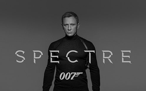 james, bond, 007, spectre, movie, film, poster, dark, bw, HD wallpaper HD wallpaper