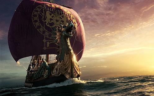 Narnia Dawn Treader Ship, nave, alba, narnia, treader, film, Sfondo HD HD wallpaper
