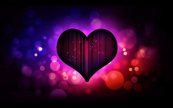 어두운 자주색 심장 사랑, 어두운, 자주색, 심장, 사랑, HD 배경 화면