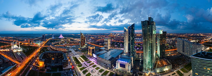 astana, kazachstan, panorama, Tapety HD