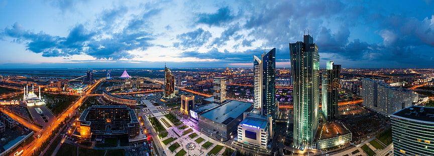 Астана, Казахстан, панорама, HD тапет HD wallpaper
