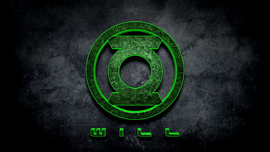 zielono-czarny pokrowiec na kierownicę samochodu, Green Lantern, DC Comics, logo, Tapety HD HD wallpaper