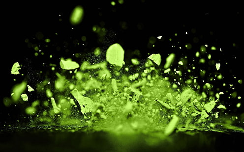 grünes Pulver, Spray, Schmutz, Farbe, Spritzer, HD-Hintergrundbild HD wallpaper