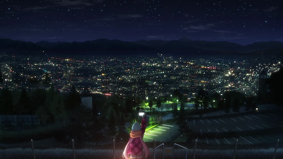 Yuru Camp, vue de nuit, Fond d'écran HD HD wallpaper
